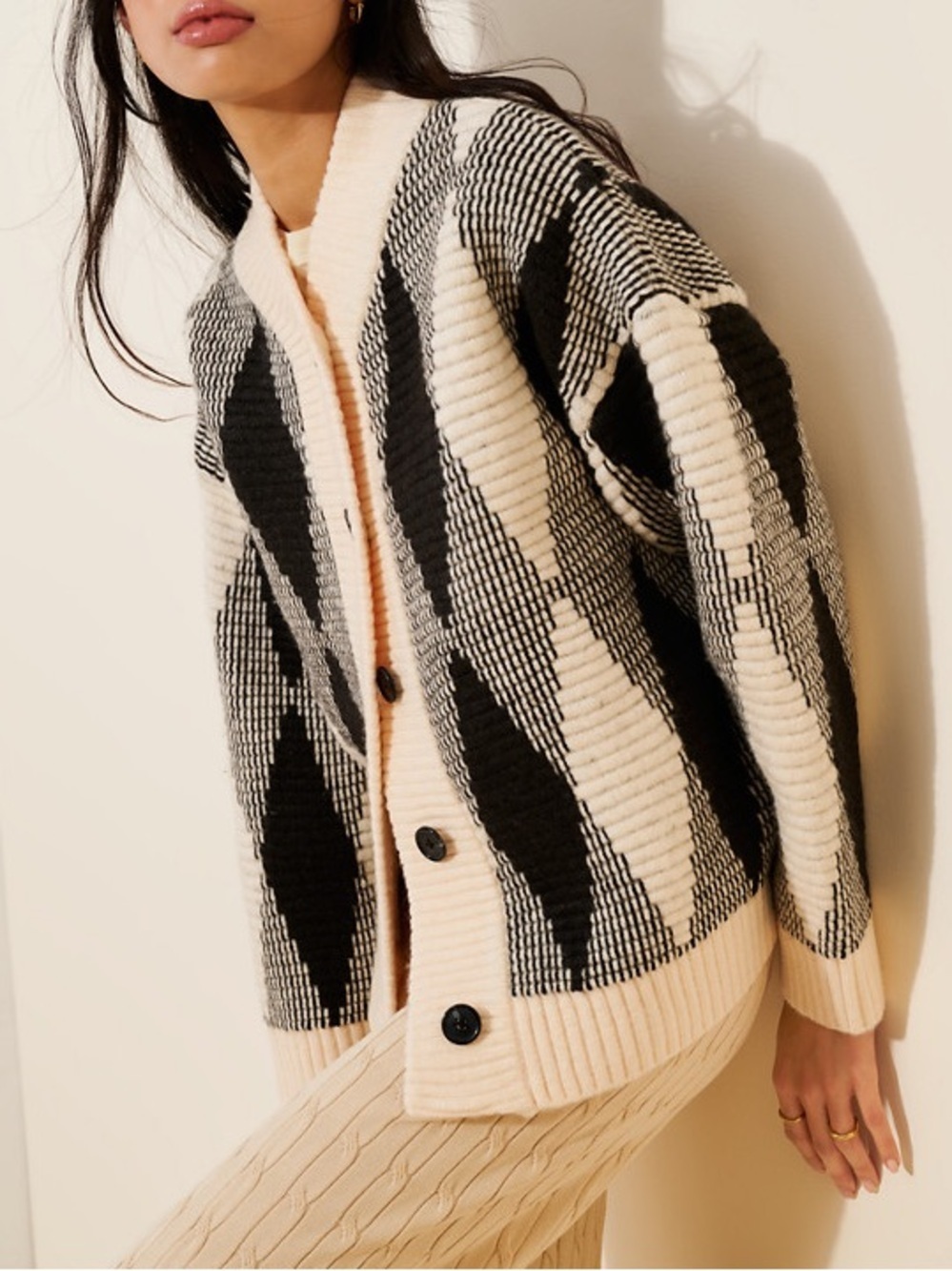 Varley Nancy Wool Blend Jacquard Knit Sweater Jacket
Size M - Picture 9 of 13